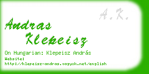 andras klepeisz business card